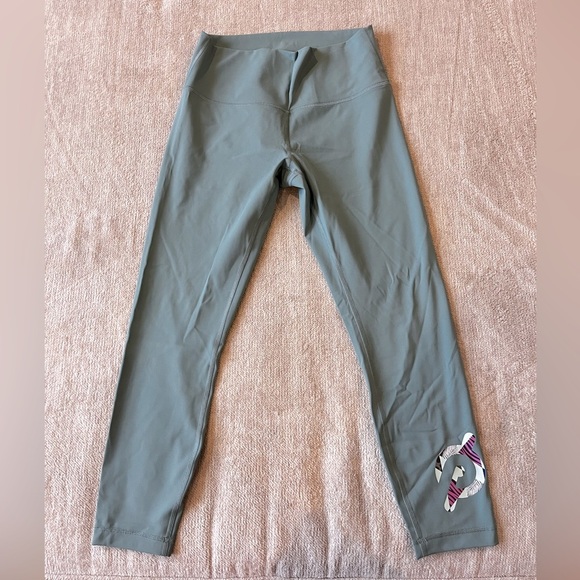 Lululemon Athletica X Peloton Wunder Under High Rise Leggings Teal Size 10 - Picture 2 of 6